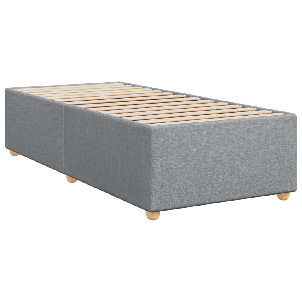 Sommier à lattes de lit et matelas Gris clair 90x190 cm Tissu - XIOS