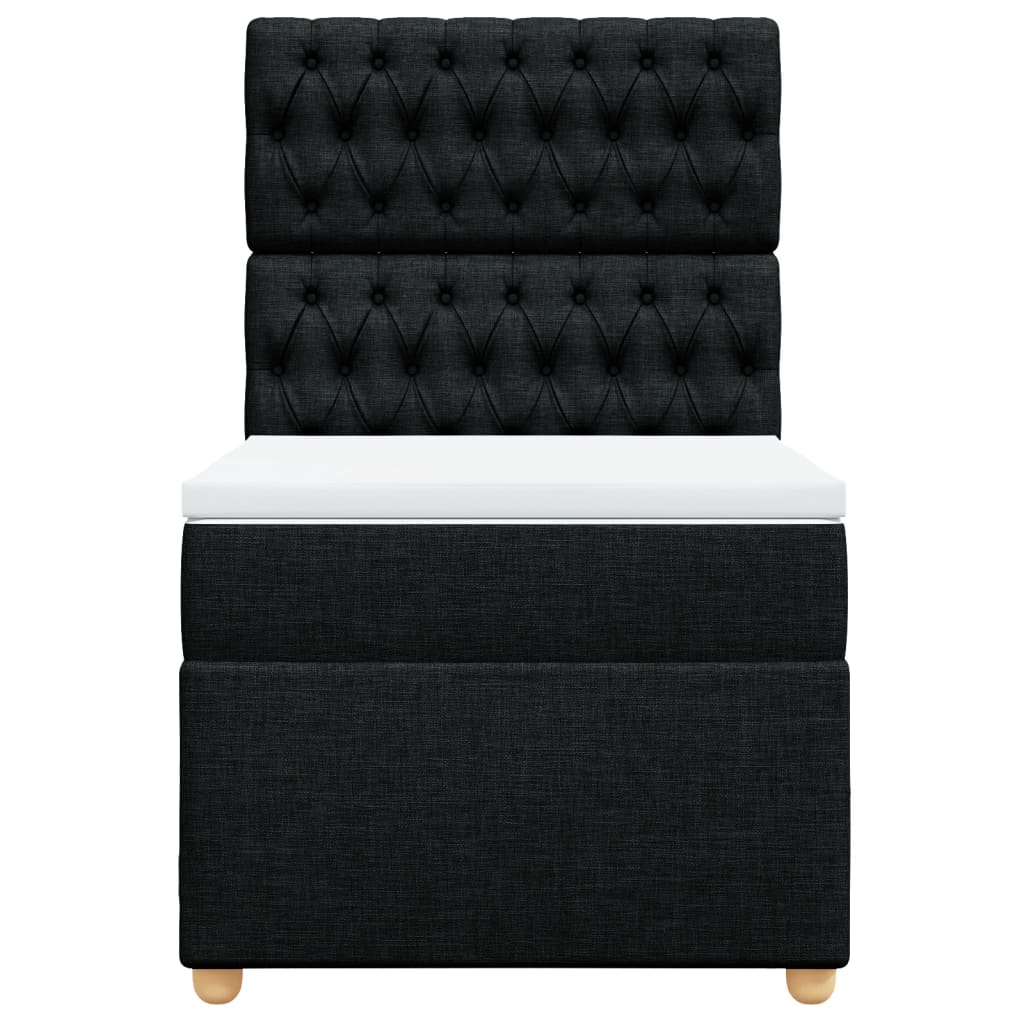 Sommier à lattes de lit avec matelas Noir 90x190 cm Tissu - XIOS