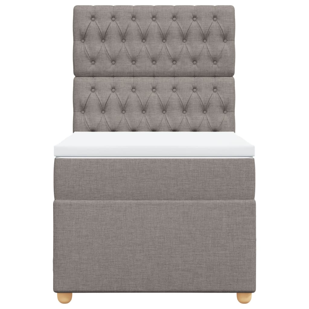 Sommier à lattes de lit avec matelas Taupe 90x190 cm Tissu - XIOS