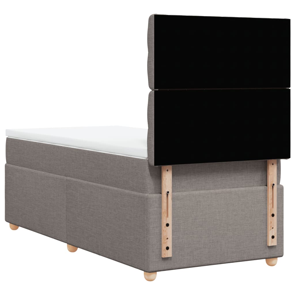 Sommier à lattes de lit avec matelas Taupe 90x190 cm Tissu - XIOS
