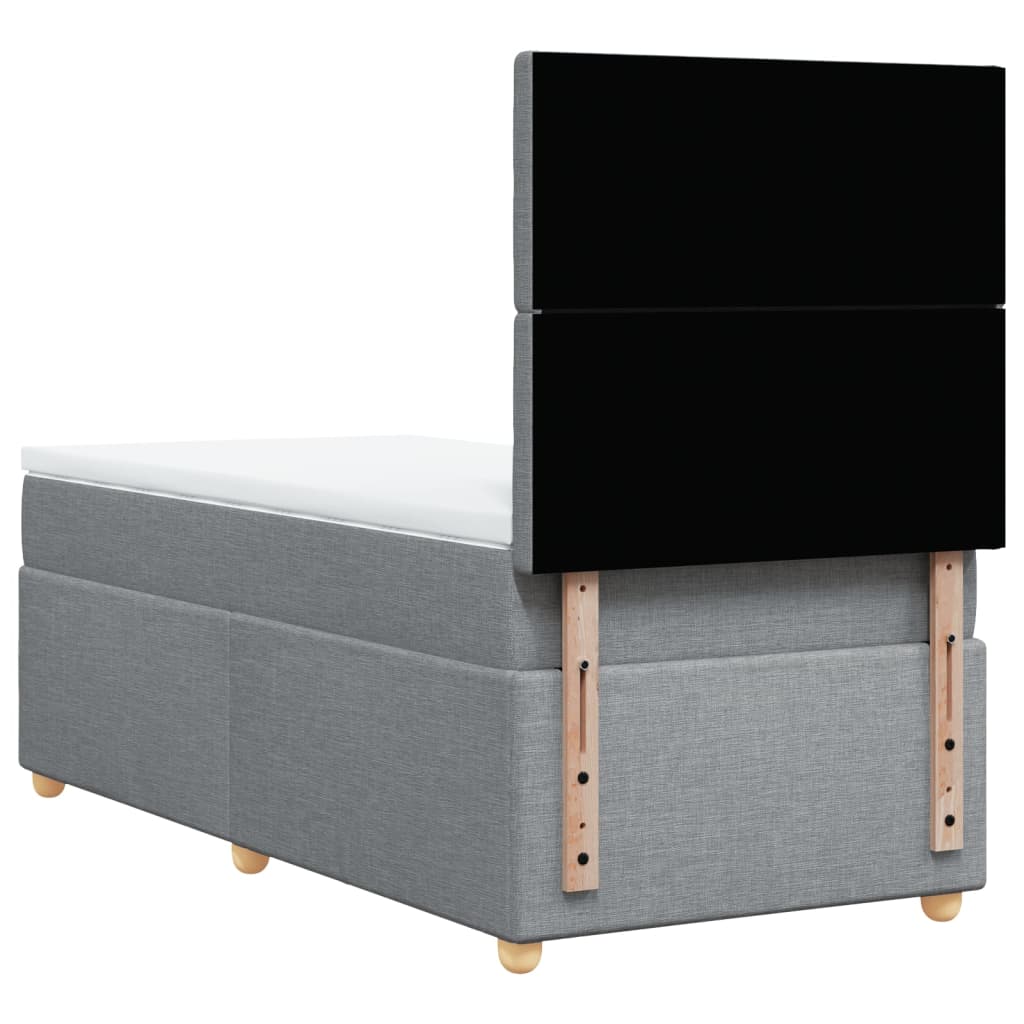 Sommier à lattes de lit et matelas Gris clair 90x190 cm Tissu - XIOS