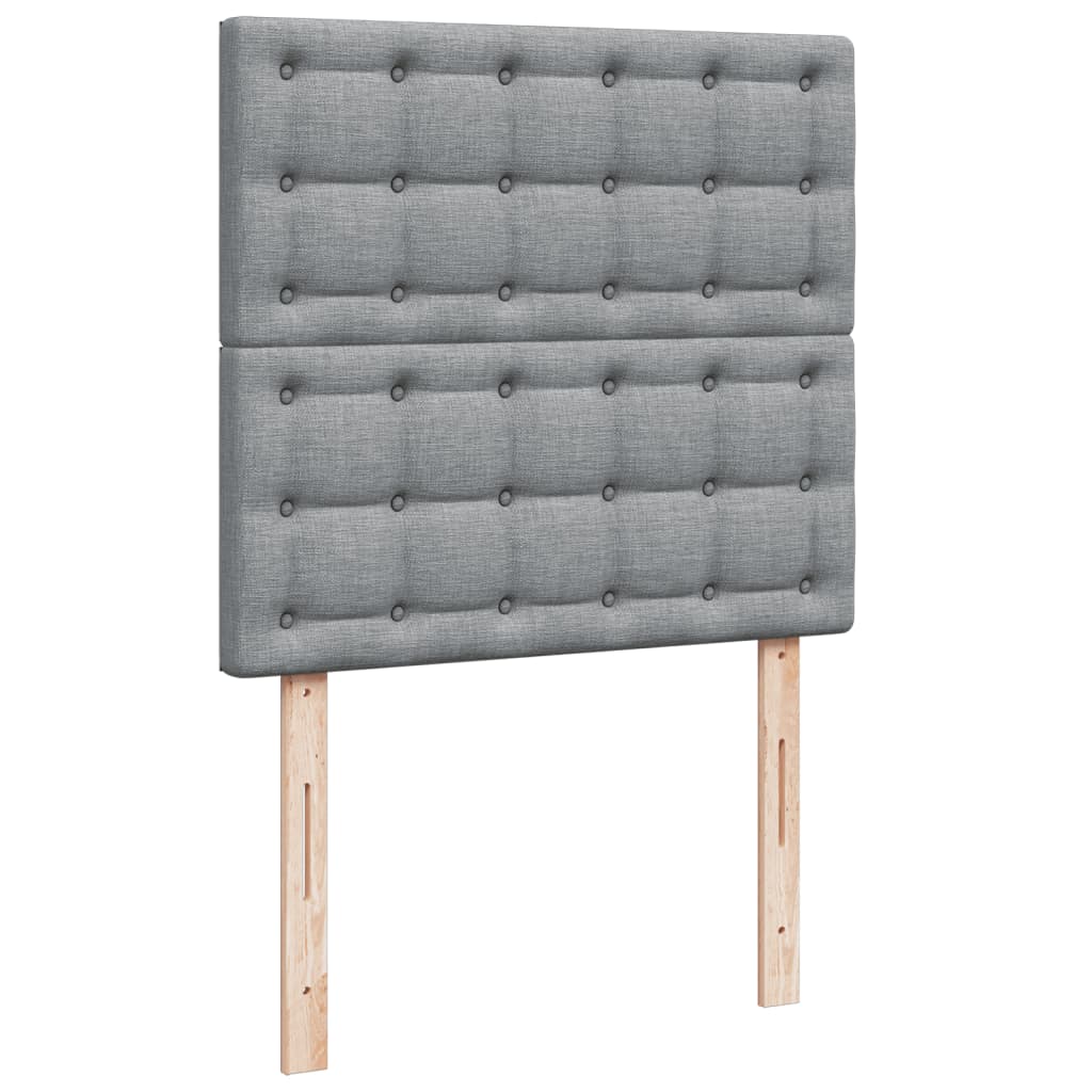 Sommier à lattes de lit et matelas Gris clair 90x190 cm Tissu - XIOS