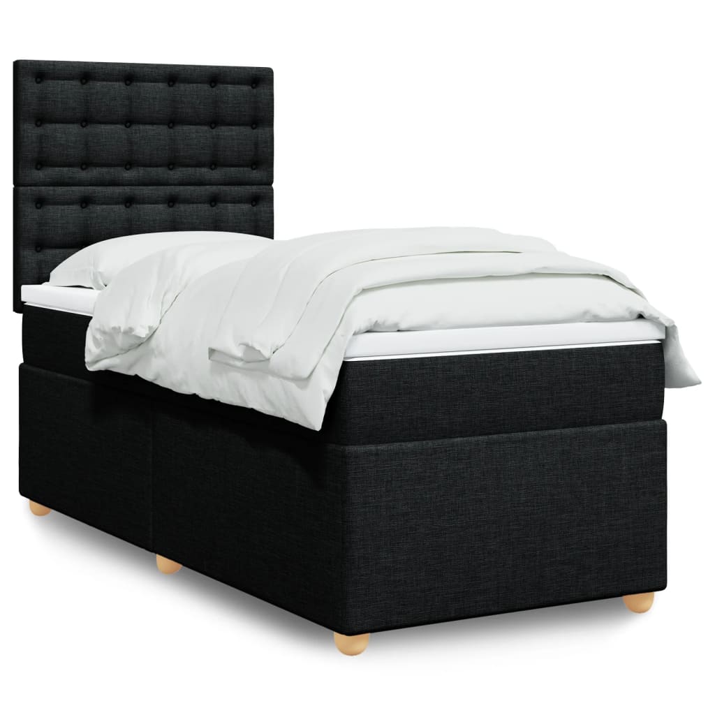 Sommier à lattes de lit avec matelas Noir 90x190 cm Tissu - XIOS