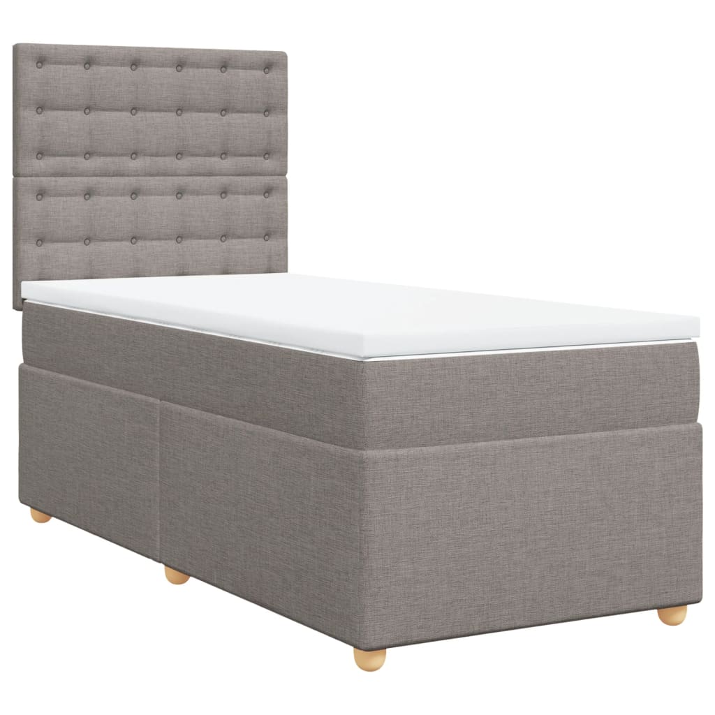 Sommier à lattes de lit avec matelas Taupe 90x190 cm Tissu - XIOS