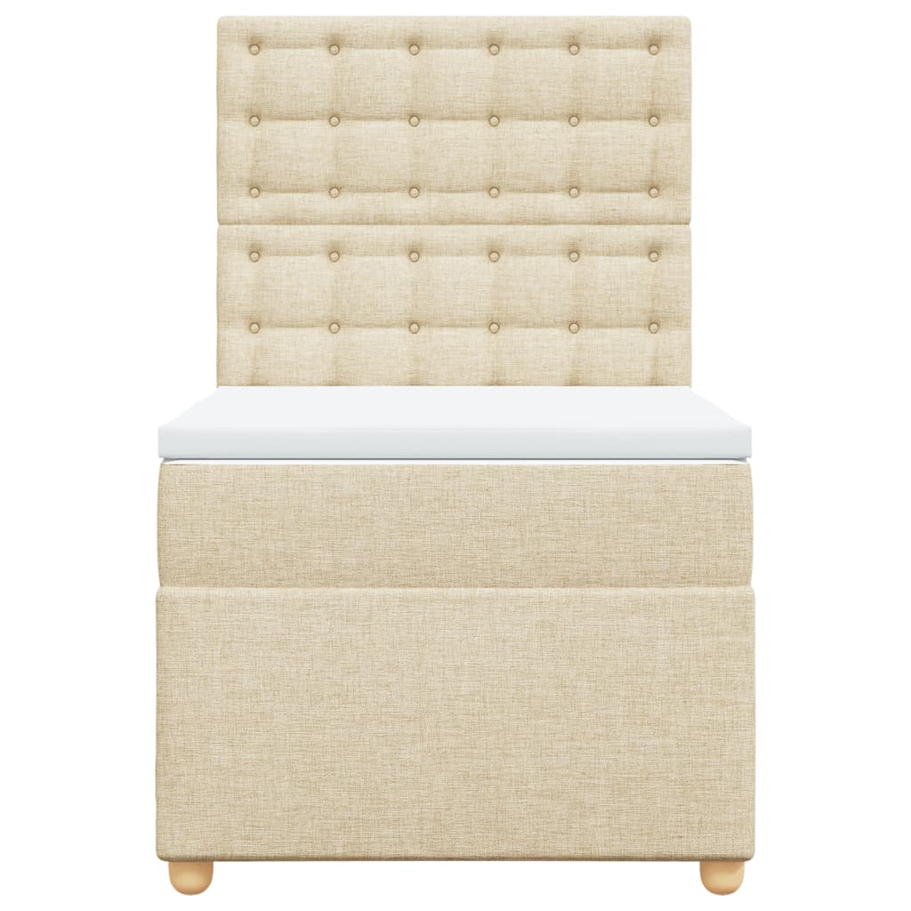 Sommier à lattes de lit et matelas Crème 90x190 cm Tissu - XIOS