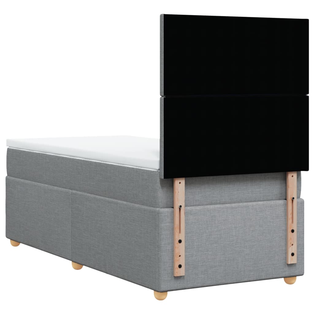 Sommier à lattes de lit avec matelas Gris clair 90x200 cm Tissu - XIOS