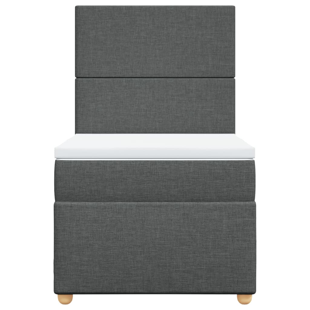 Sommier à lattes de lit avec matelas Gris foncé 90x200 cm Tissu - XIOS