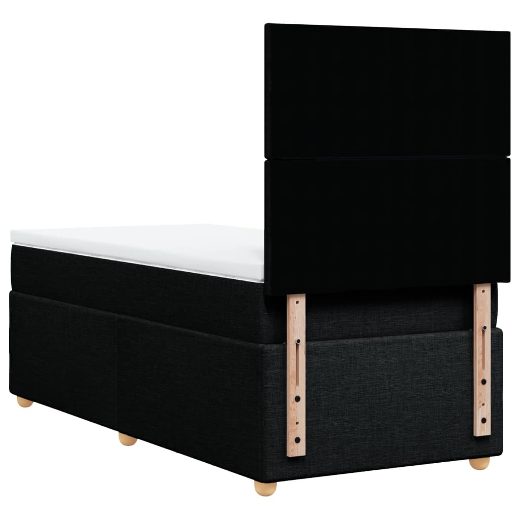 Sommier à lattes de lit avec matelas Noir 90x200 cm Tissu - XIOS
