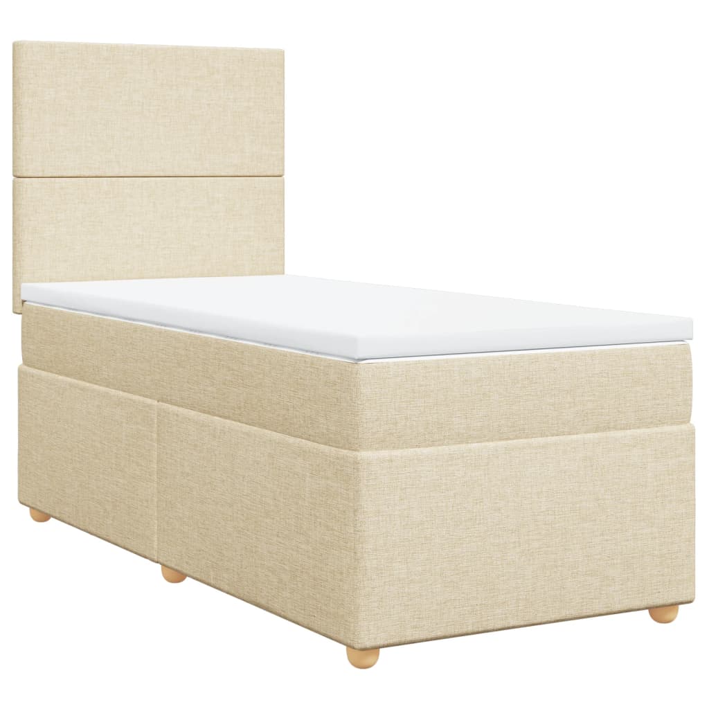 Sommier à lattes de lit avec matelas Crème 90x200 cm Tissu - XIOS