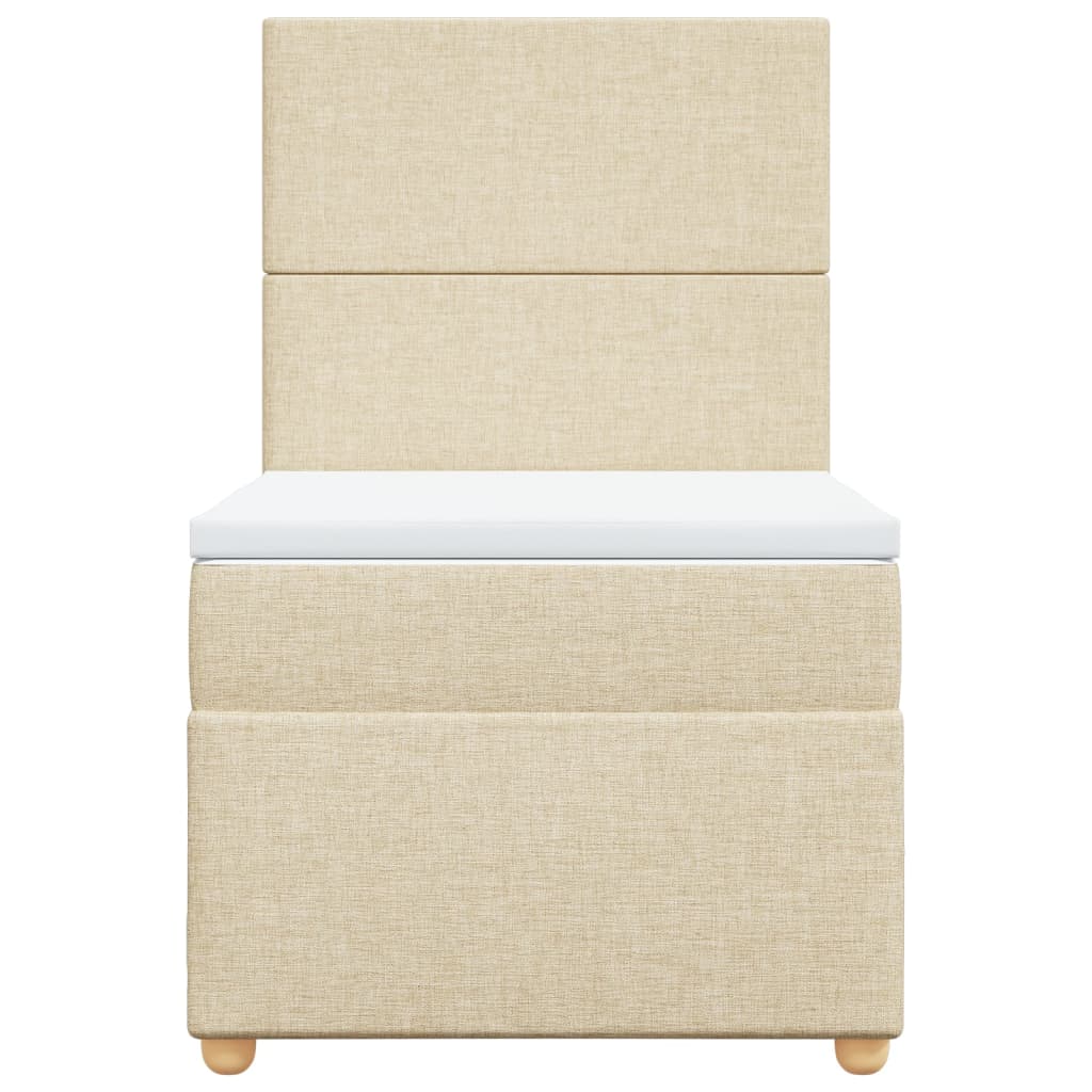 Sommier à lattes de lit avec matelas Crème 90x200 cm Tissu - XIOS
