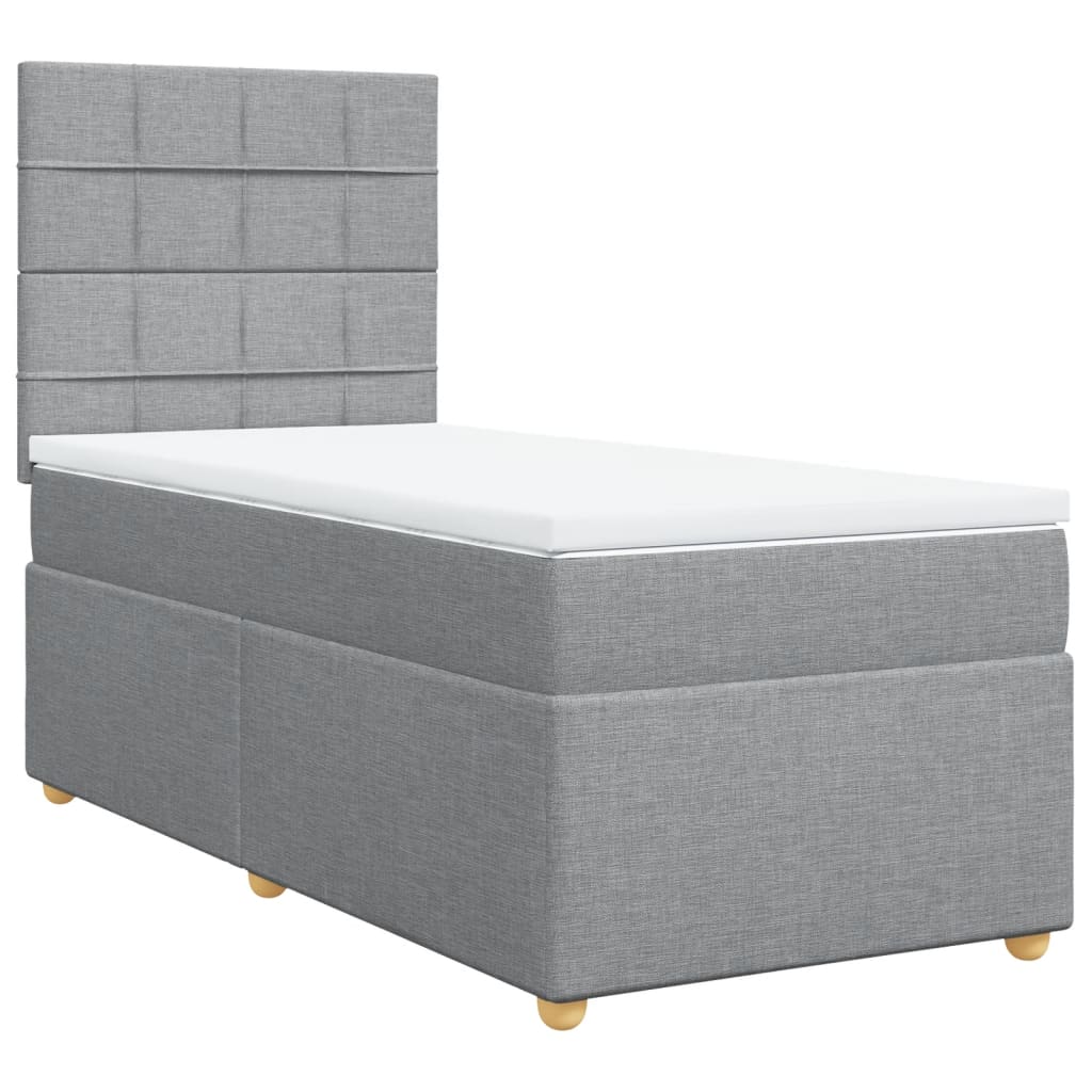 Sommier à lattes de lit avec matelas Gris clair 90x200 cm Tissu - XIOS