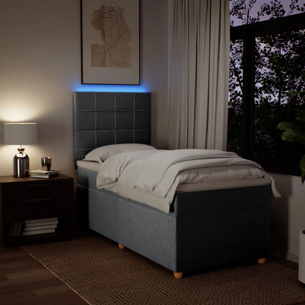 Sommier à lattes de lit avec matelas Gris clair 90x200 cm Tissu - XIOS