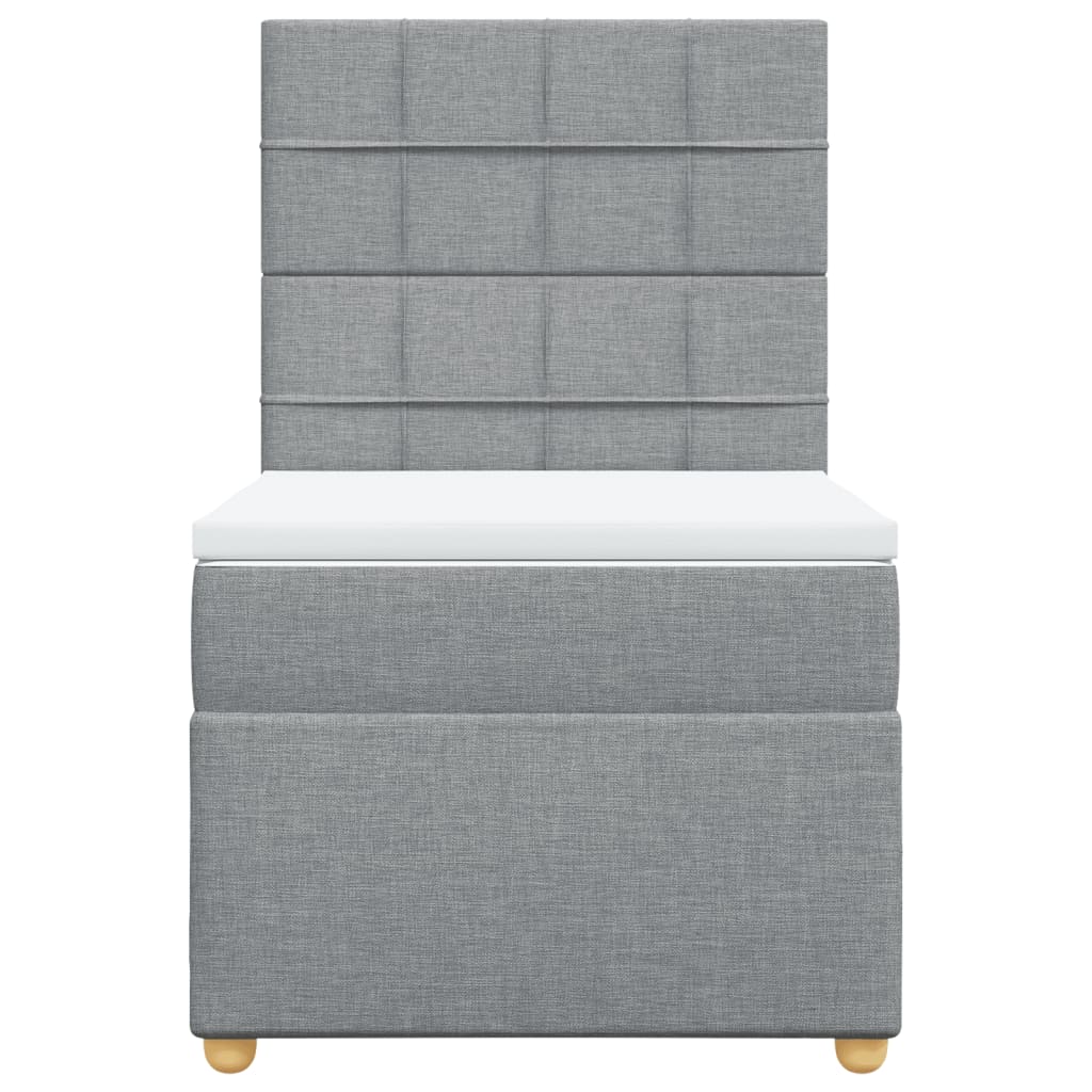 Sommier à lattes de lit avec matelas Gris clair 90x200 cm Tissu - XIOS