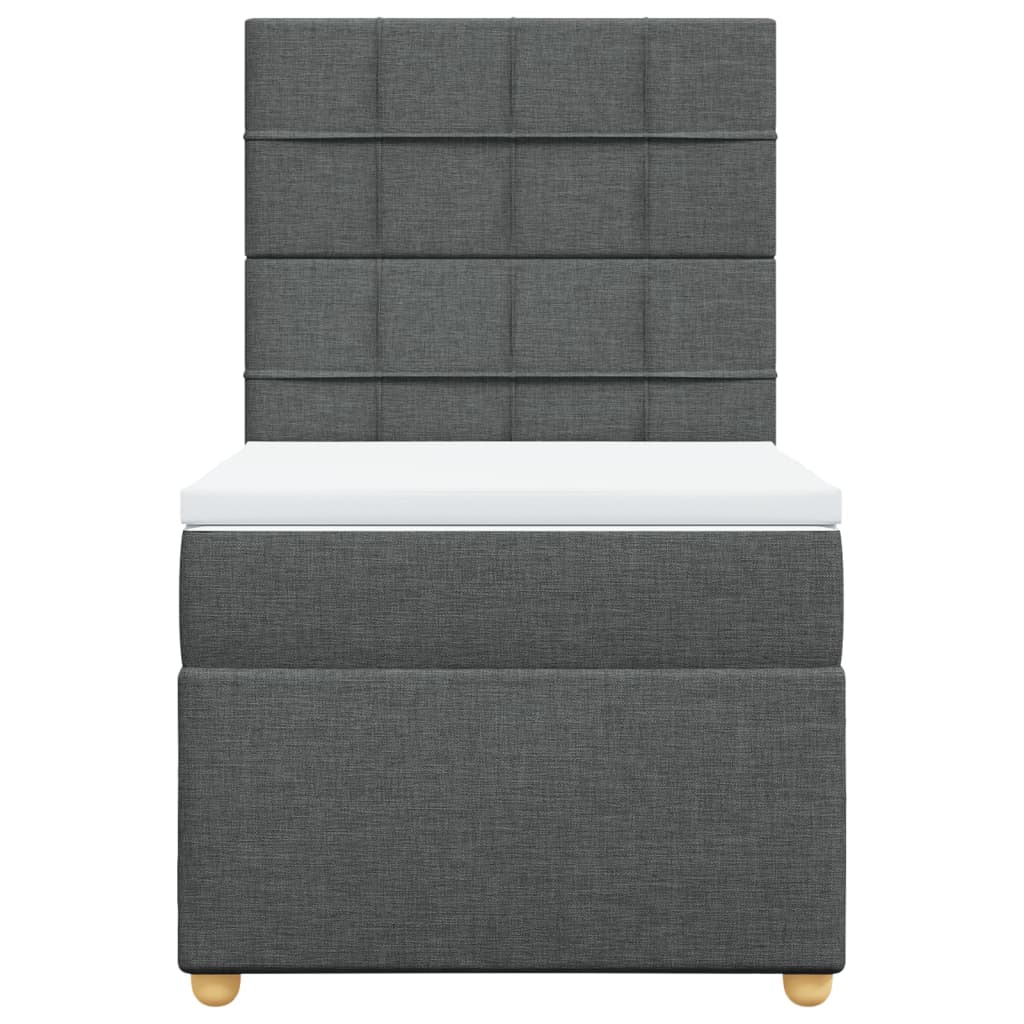 Sommier à lattes de lit avec matelas Gris foncé 90x200 cm Tissu - XIOS