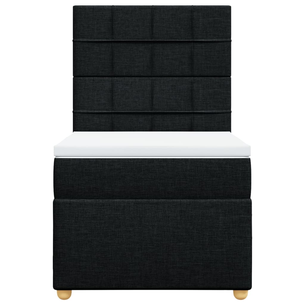 Sommier à lattes de lit avec matelas Noir 90x200 cm Tissu - XIOS