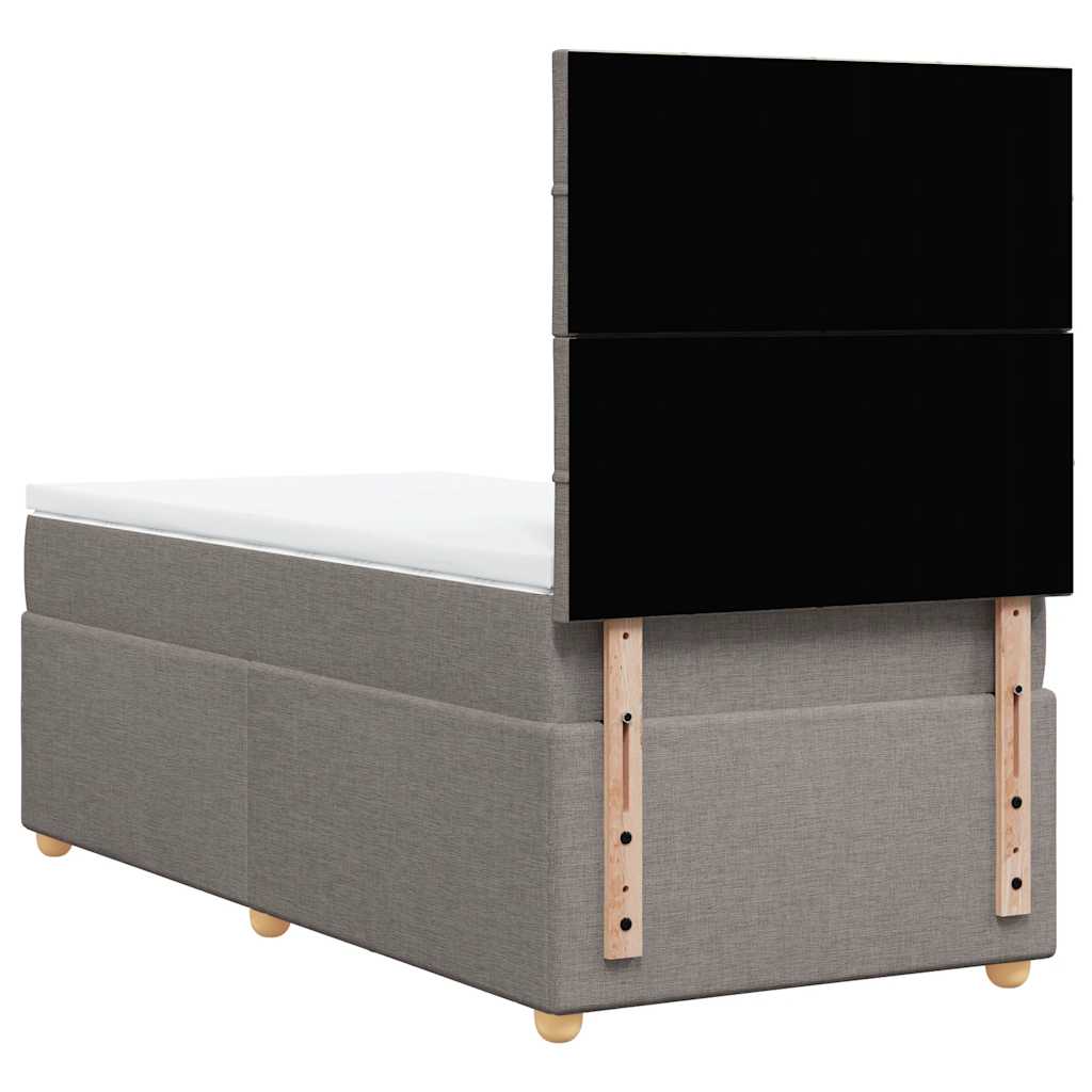 Sommier à lattes de lit avec matelas Taupe 90x200 cm Tissu - XIOS