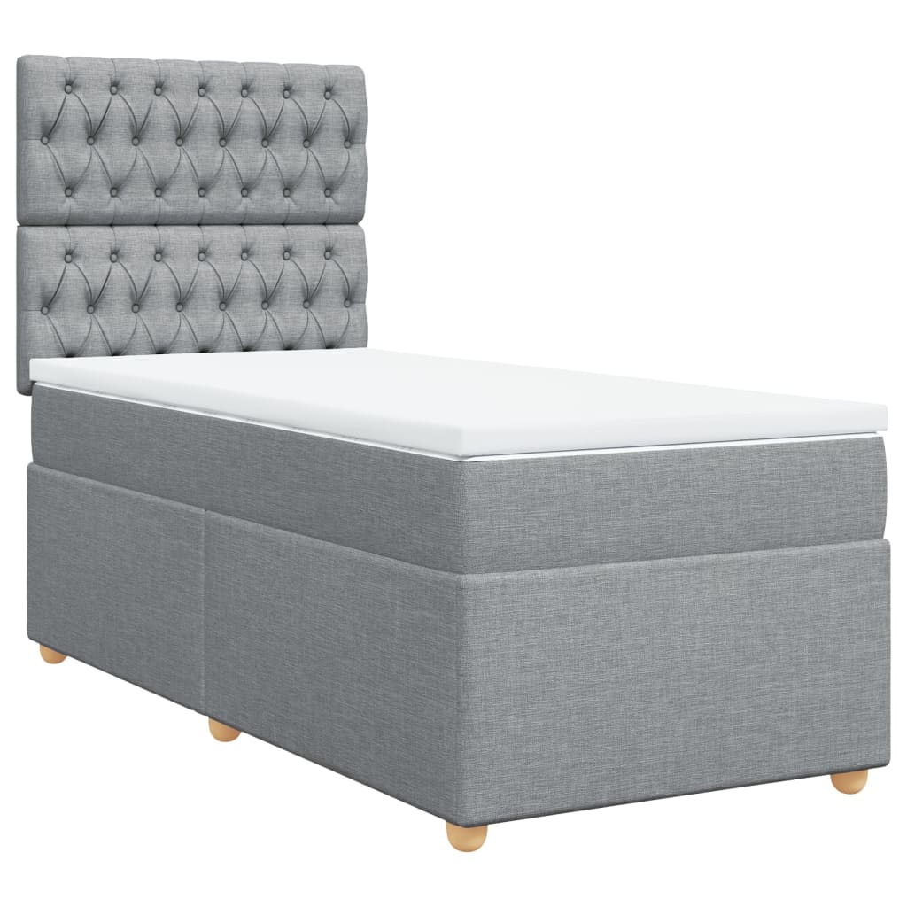 Sommier à lattes de lit avec matelas Gris clair 90x200 cm Tissu - XIOS