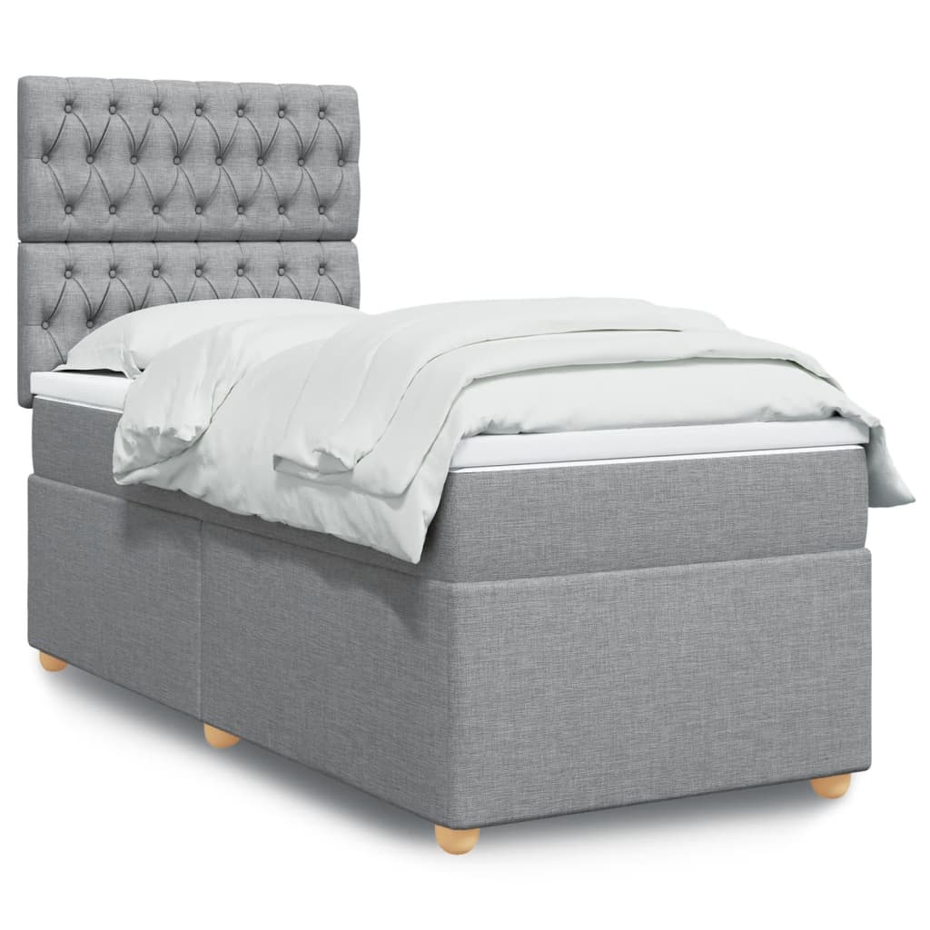Sommier à lattes de lit avec matelas Gris clair 90x200 cm Tissu - XIOS