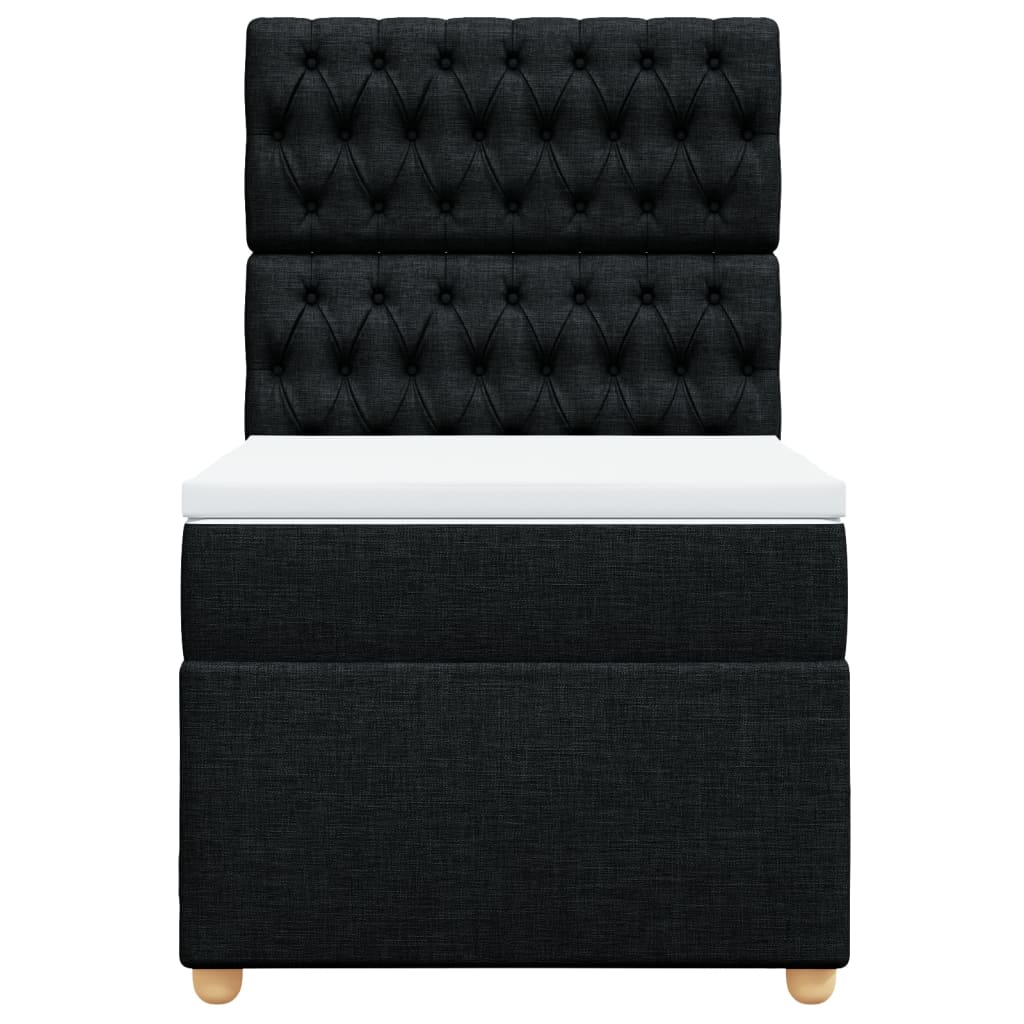 Sommier à lattes de lit avec matelas Noir 90x200 cm Tissu - XIOS