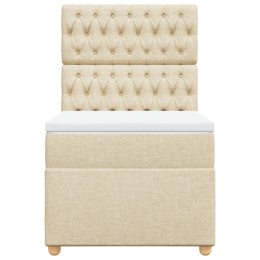 Sommier à lattes de lit avec matelas Crème 90x200 cm Tissu - XIOS