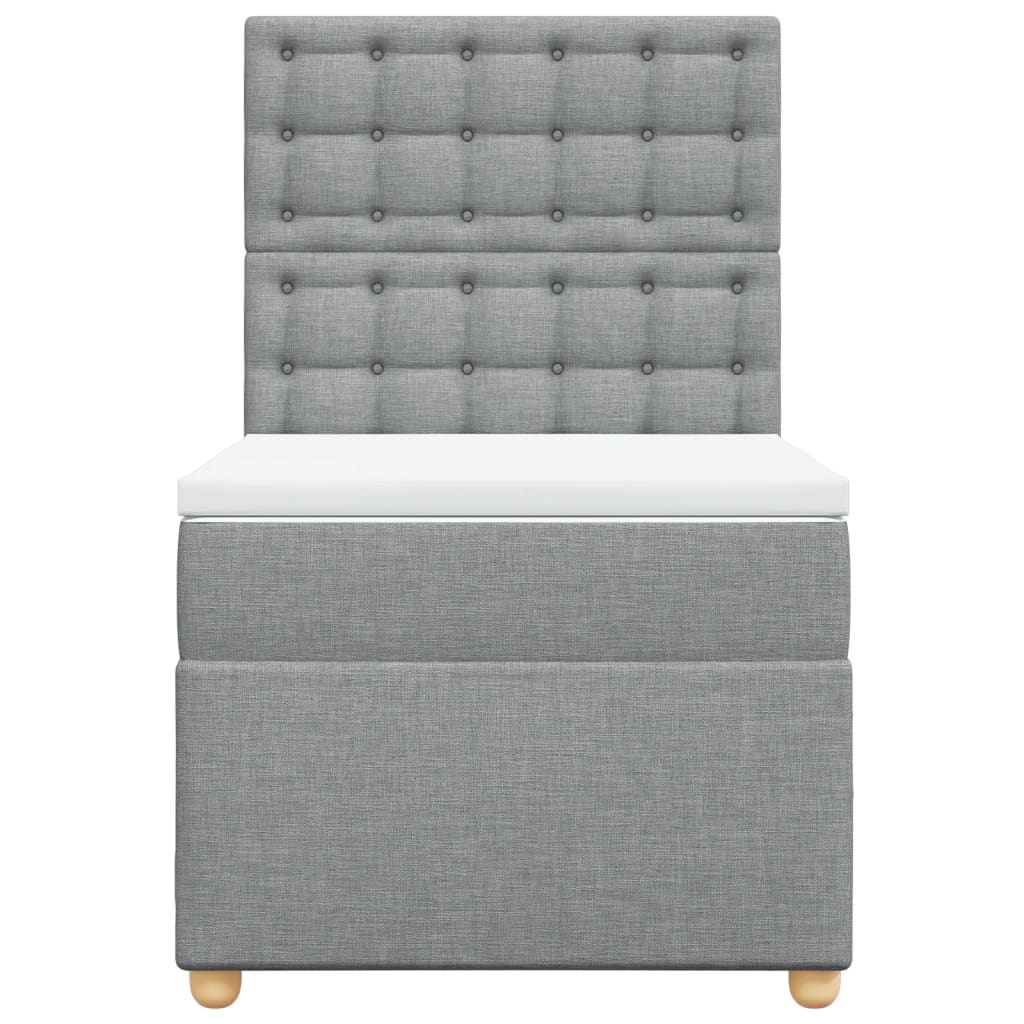 Sommier à lattes de lit avec matelas Gris clair 90x200 cm Tissu - XIOS