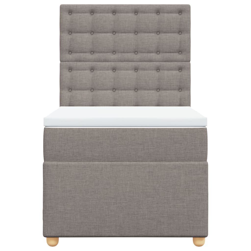 Sommier à lattes de lit avec matelas Taupe 90x200 cm Tissu - XIOS