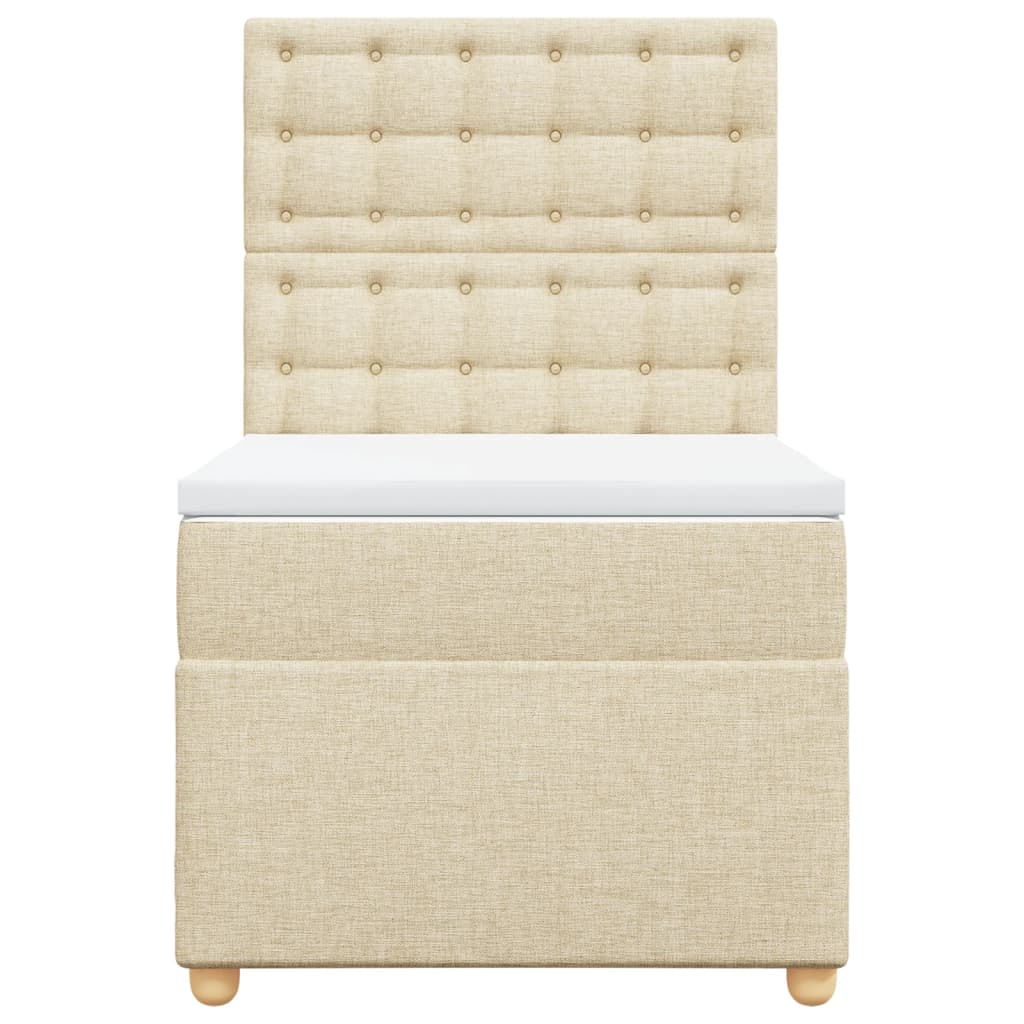 Sommier à lattes de lit avec matelas Crème 90x200 cm Tissu - XIOS