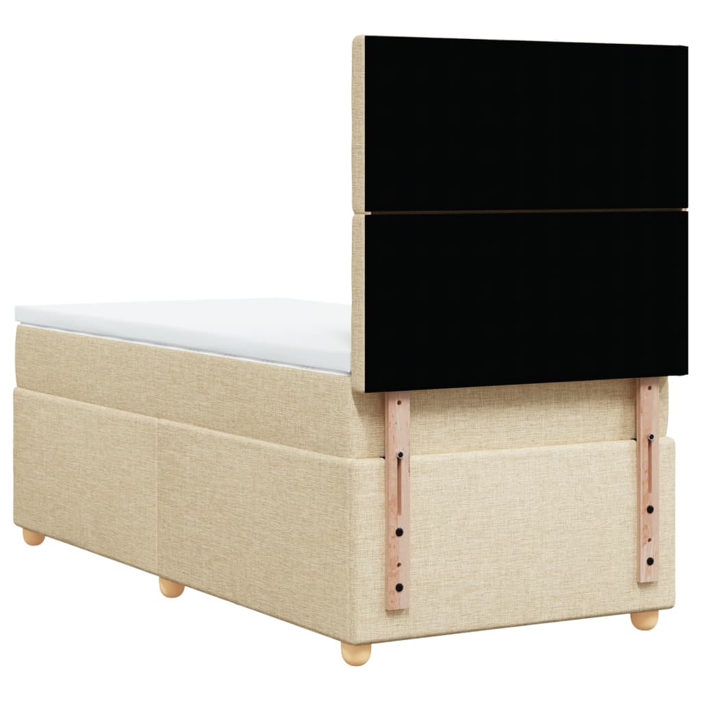 Sommier à lattes de lit avec matelas Crème 90x200 cm Tissu - XIOS