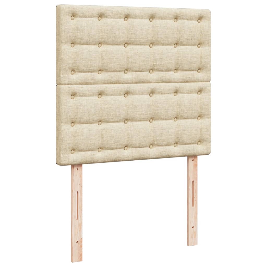 Sommier à lattes de lit avec matelas Crème 90x200 cm Tissu - XIOS