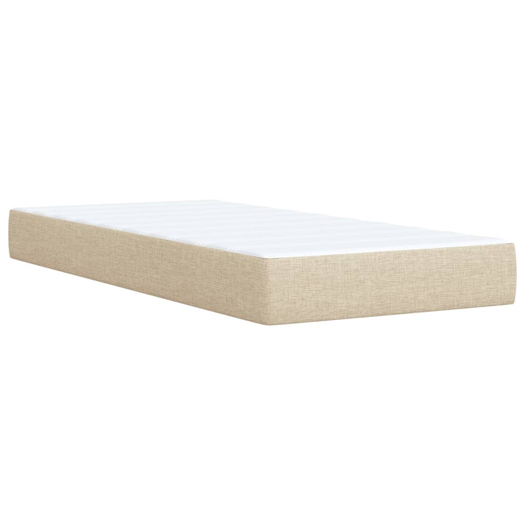 Sommier à lattes de lit avec matelas Crème 90x200 cm Tissu - XIOS