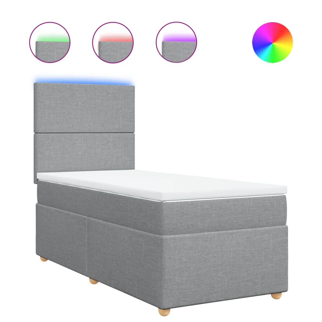 Sommier à lattes de lit avec matelas Gris clair 100x200cm Tissu - XIOS