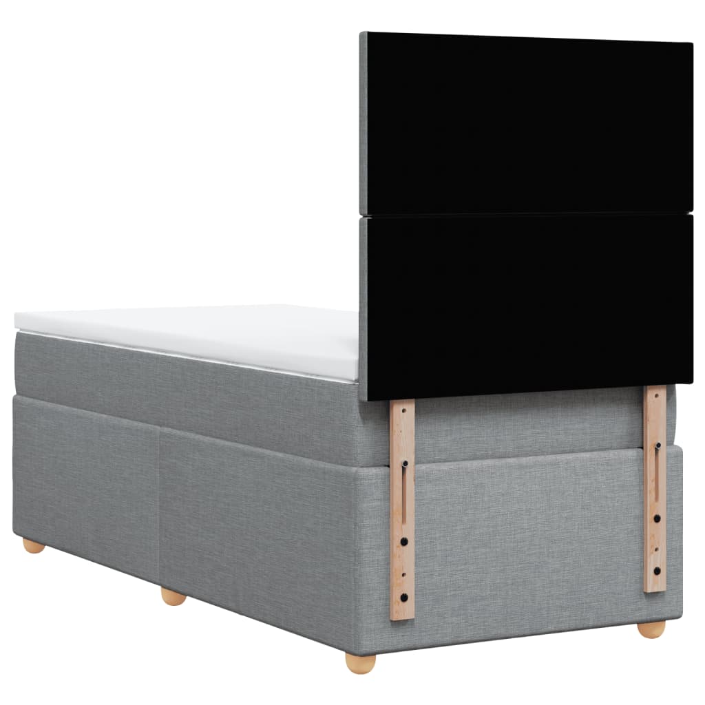 Sommier à lattes de lit avec matelas Gris clair 100x200cm Tissu - XIOS