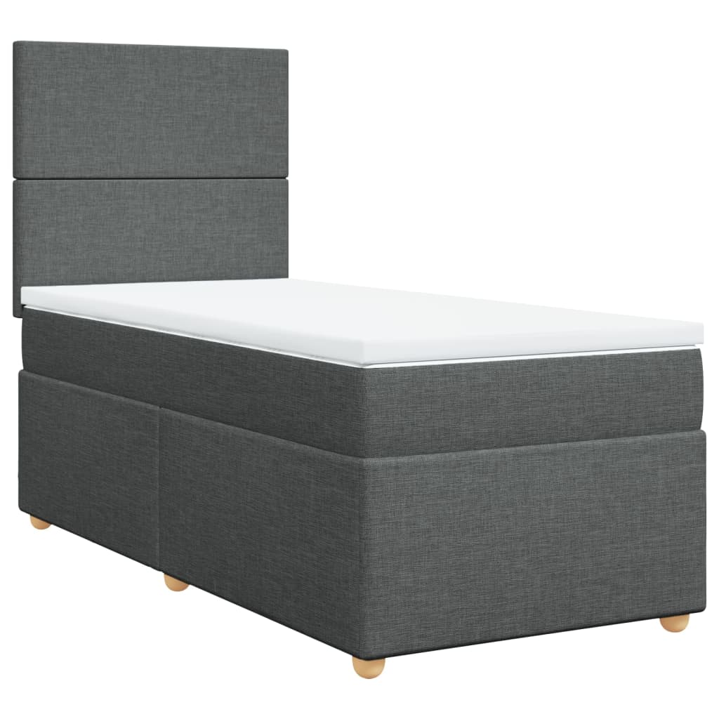 Sommier à lattes de lit avec matelas Gris foncé 100x200cm Tissu - XIOS