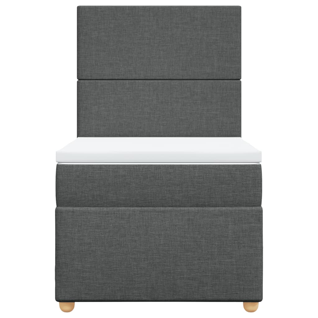 Sommier à lattes de lit avec matelas Gris foncé 100x200cm Tissu - XIOS