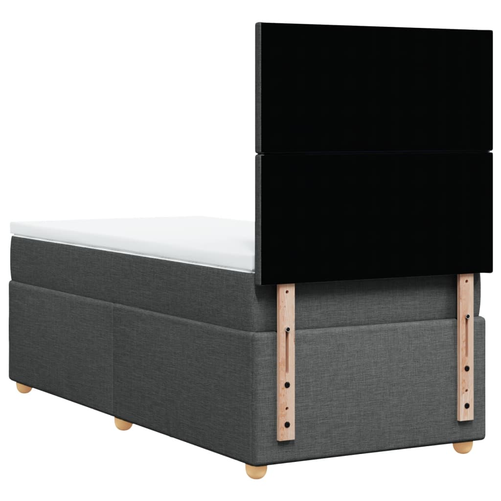 Sommier à lattes de lit avec matelas Gris foncé 100x200cm Tissu - XIOS
