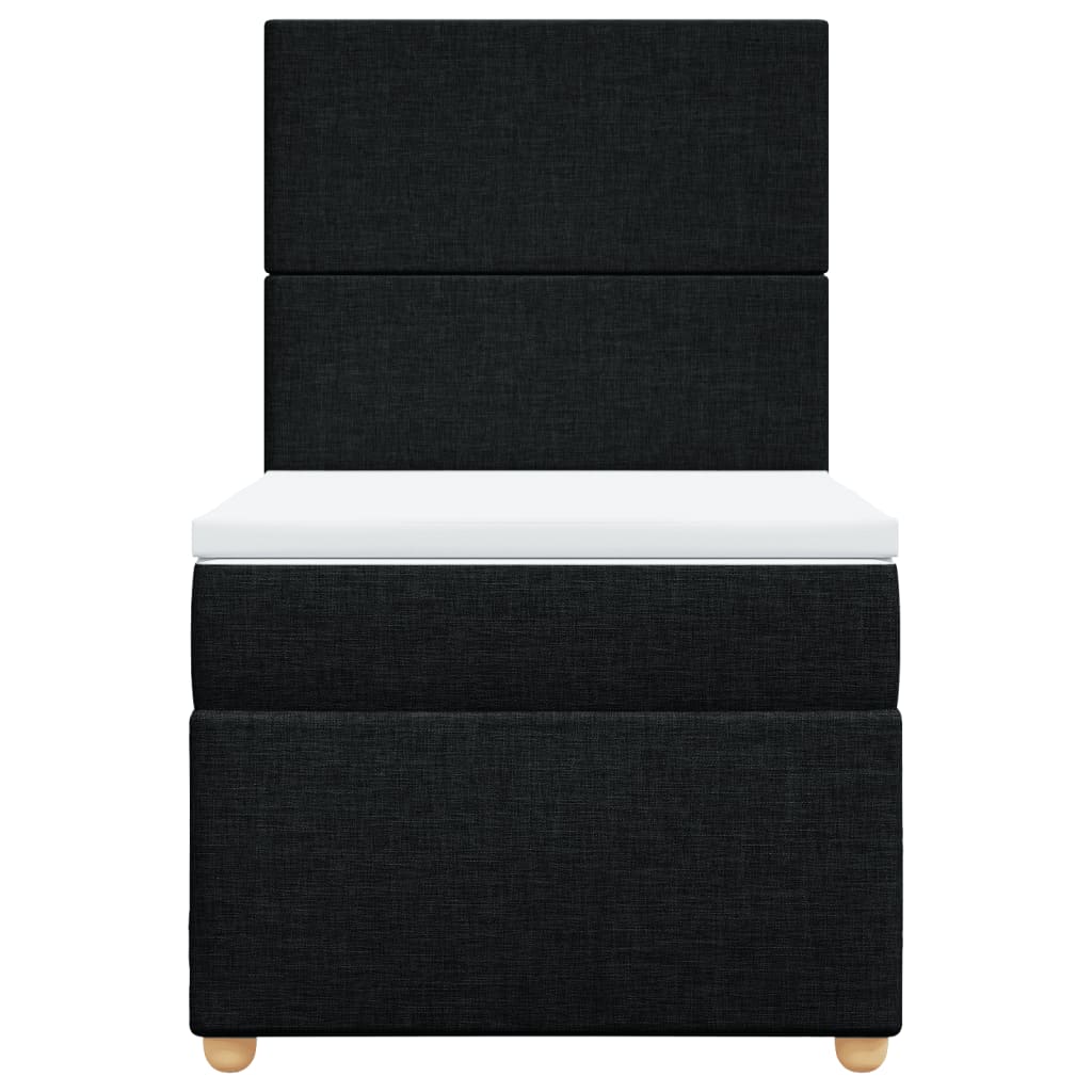 Sommier à lattes de lit avec matelas Noir 100x200 cm Tissu - XIOS
