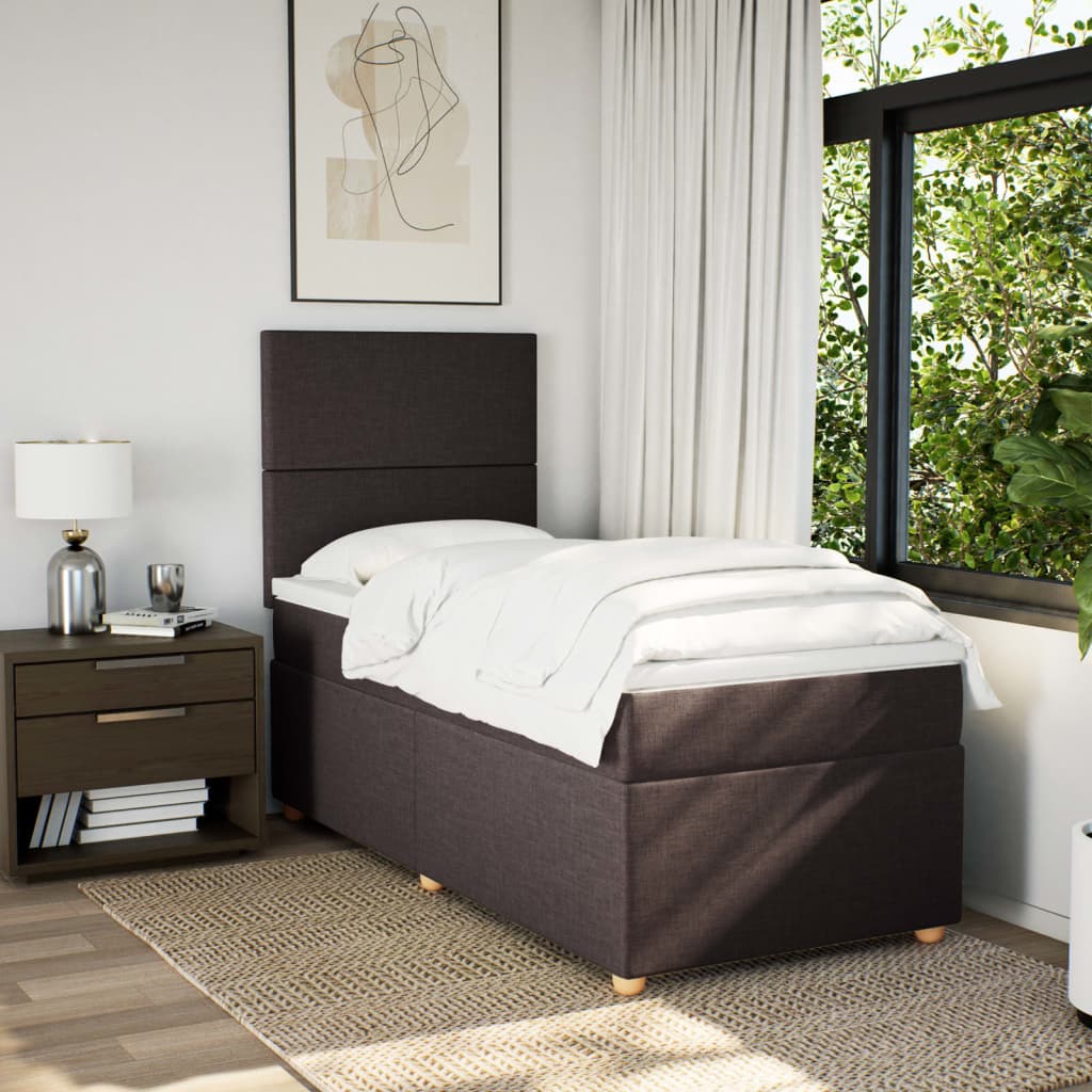 Sommier à lattes de lit avec matelas Marron foncé 100x200 cm - XIOS