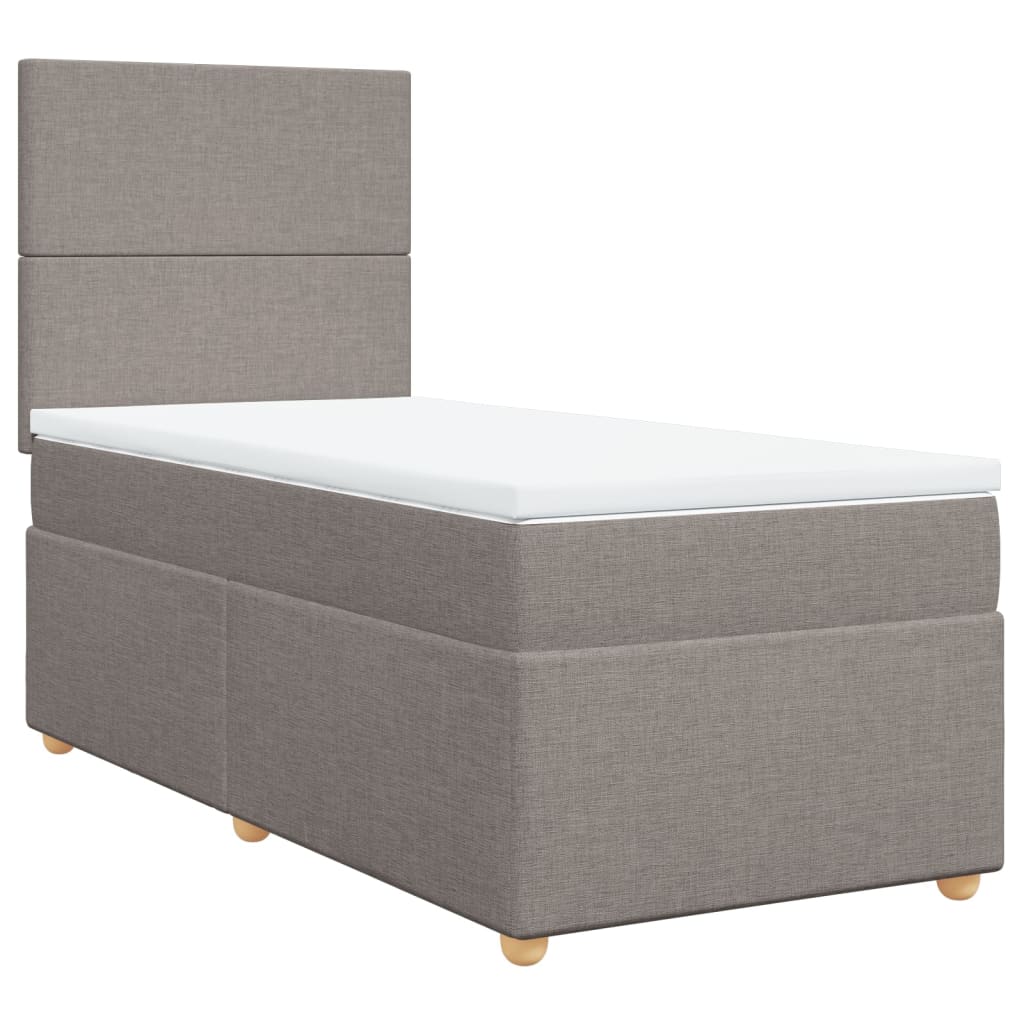 Sommier à lattes de lit avec matelas Taupe 100x200 cm Tissu - XIOS