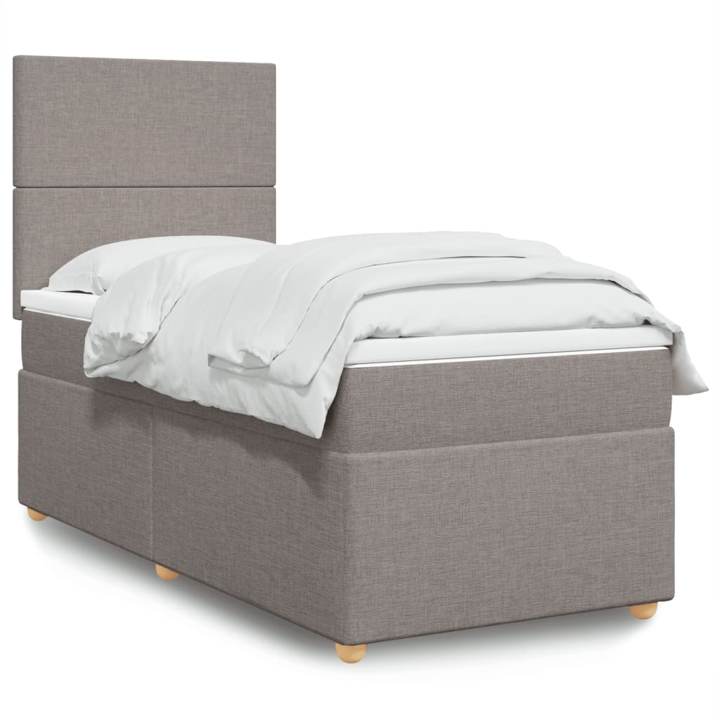 Sommier à lattes de lit avec matelas Taupe 100x200 cm Tissu - XIOS