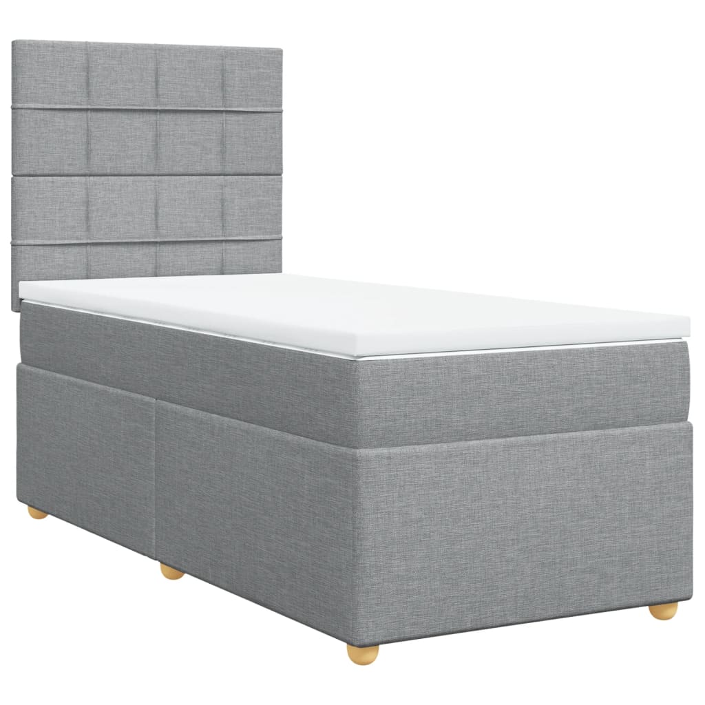 Sommier à lattes de lit avec matelas Gris clair 100x200cm Tissu - XIOS