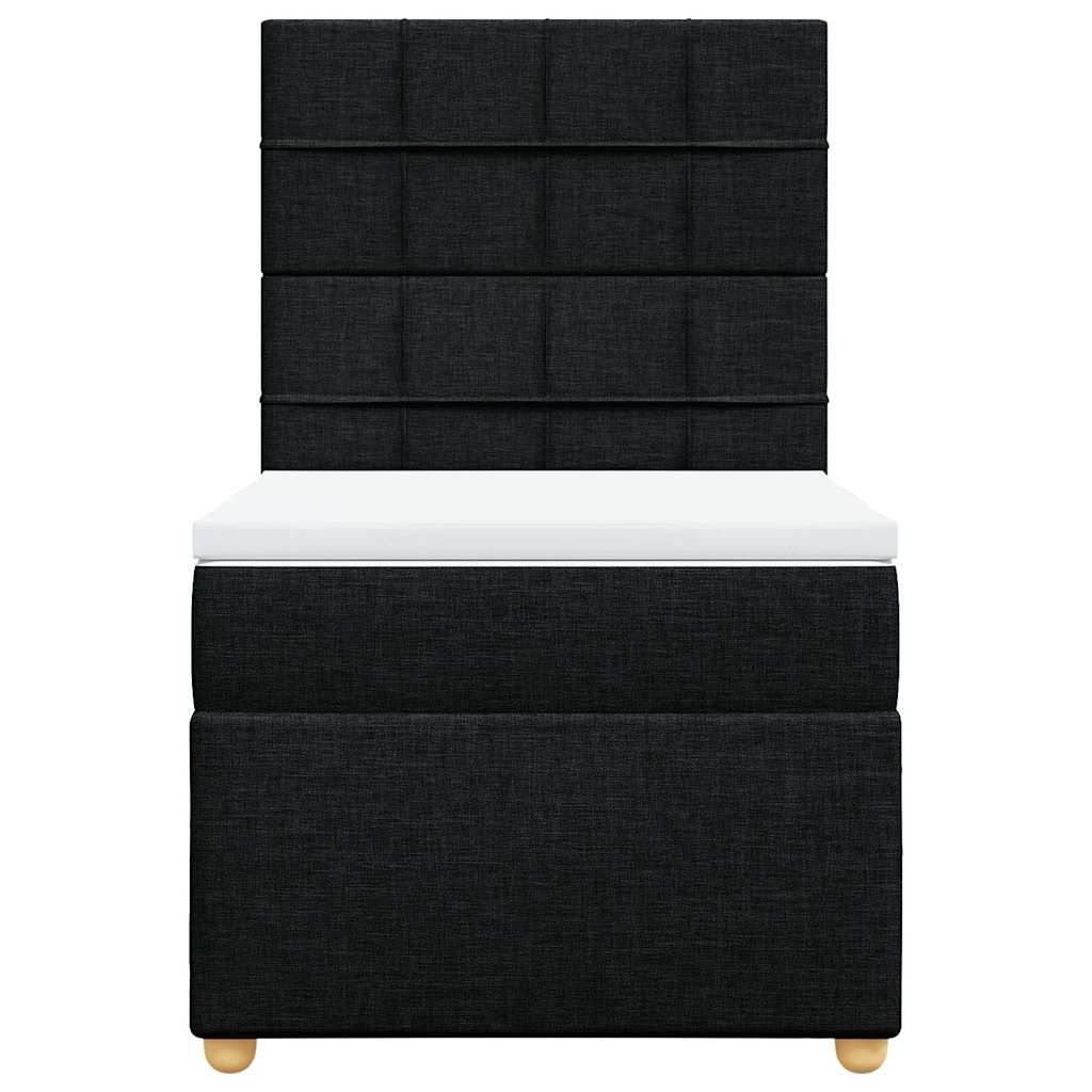 Sommier à lattes de lit avec matelas Noir 100x200 cm Tissu - XIOS