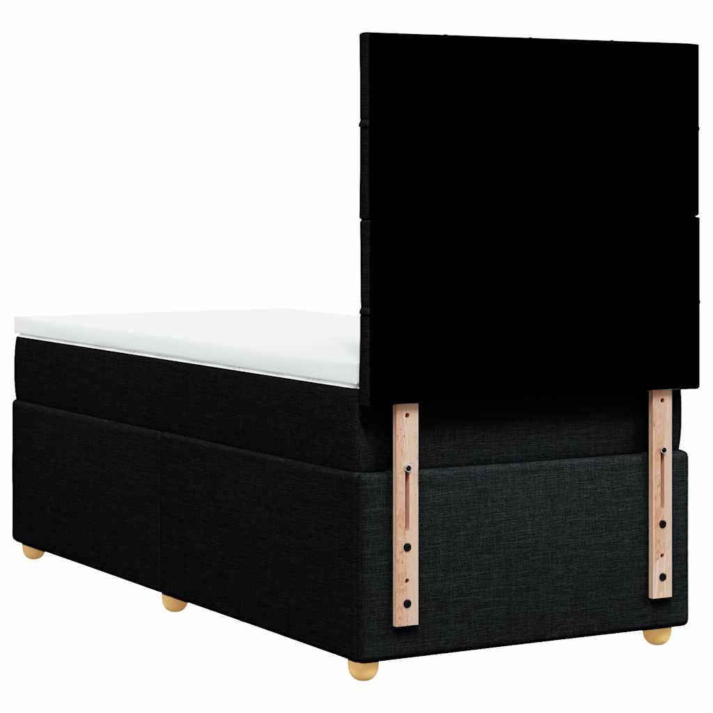 Sommier à lattes de lit avec matelas Noir 100x200 cm Tissu - XIOS