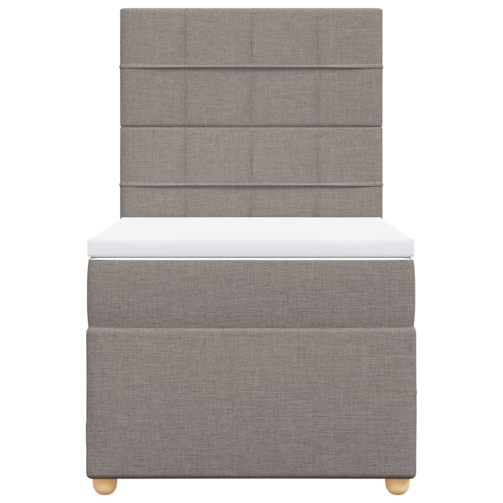 Sommier à lattes de lit avec matelas Taupe 100x200 cm Tissu - XIOS