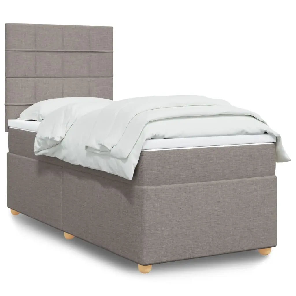 Sommier à lattes de lit avec matelas Taupe 100x200 cm Tissu - XIOS