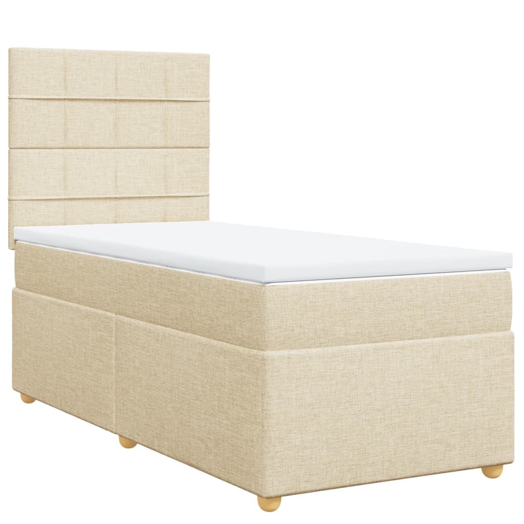 Sommier à lattes de lit avec matelas Crème 100x200 cm Tissu - XIOS