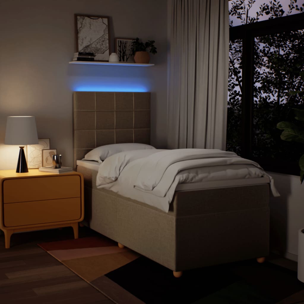 Sommier à lattes de lit avec matelas Crème 100x200 cm Tissu - XIOS