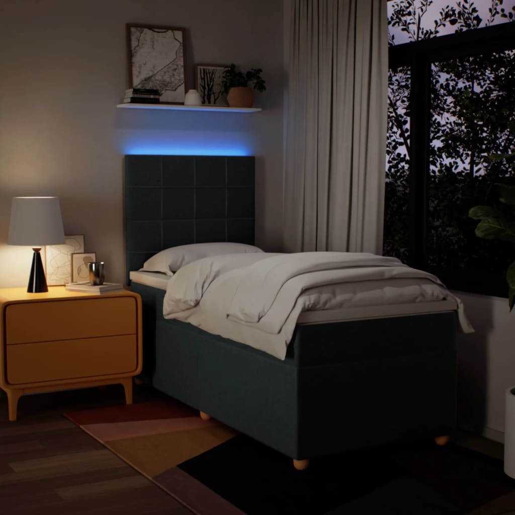 Sommier à lattes de lit avec matelas Bleu 100x200 cm Tissu - XIOS