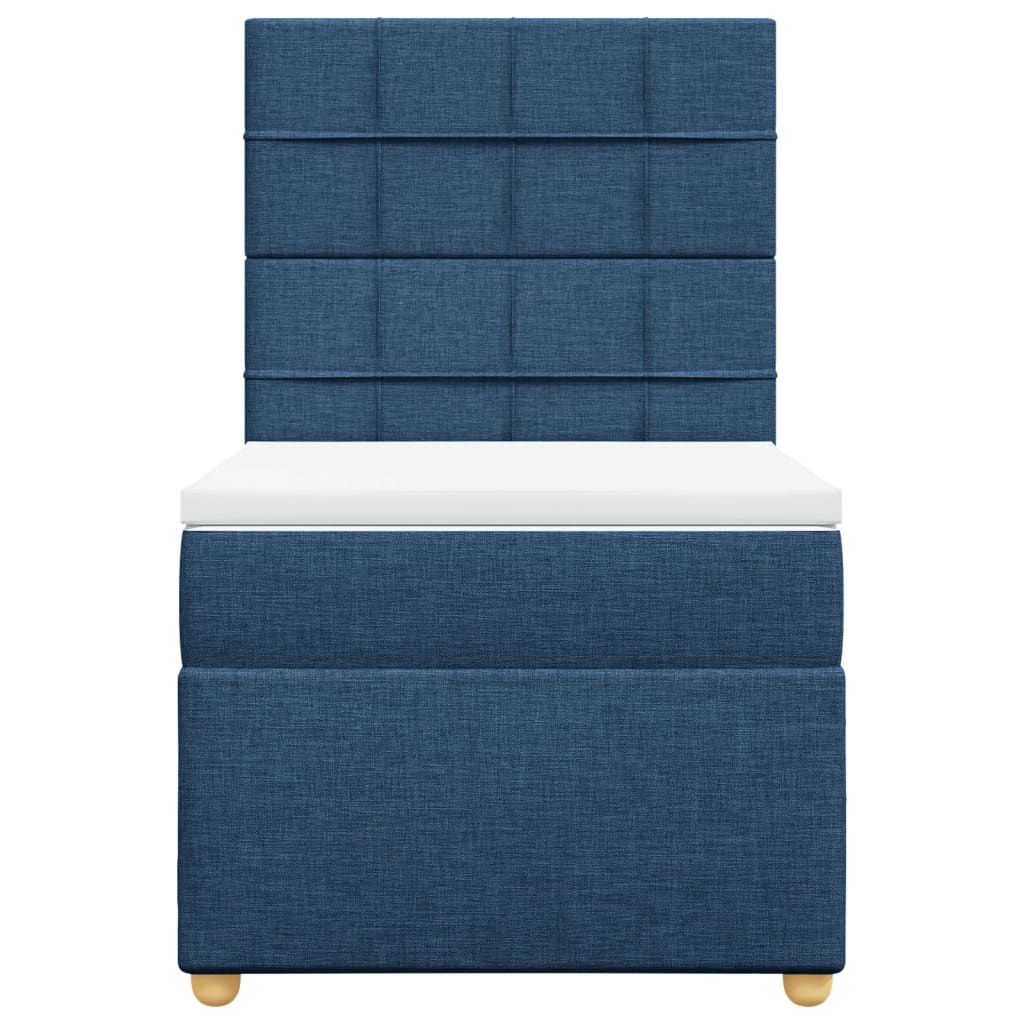 Sommier à lattes de lit avec matelas Bleu 100x200 cm Tissu - XIOS