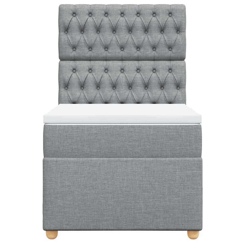 Sommier à lattes de lit avec matelas Gris clair 100x200cm Tissu - XIOS