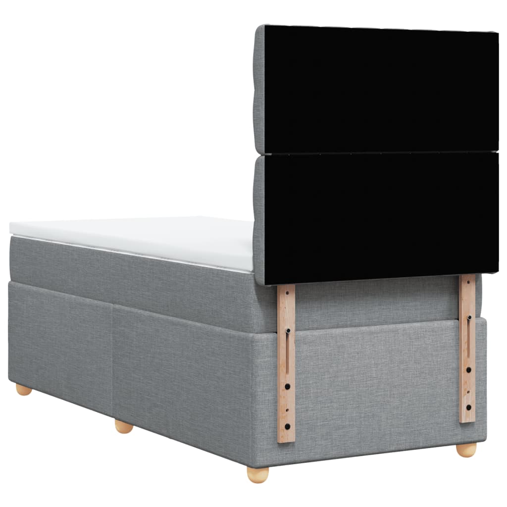 Sommier à lattes de lit avec matelas Gris clair 100x200cm Tissu - XIOS